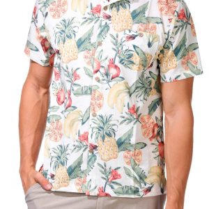 Men's Fruit Print Button Down Shirt