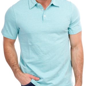 Men's Birdseye Jacquard Striped Polo Shirt