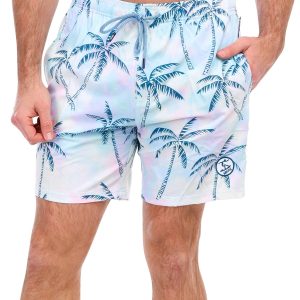 Men's Palm Tree Print Swim Shorts