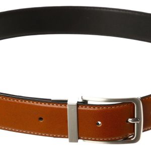 Men's Faux Leather Reversible Belt - Brown/Black