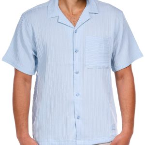 Men's Jacquard Stripe Button Up