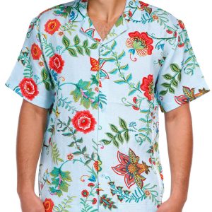 Men's Paisley Floral Button Up