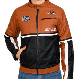 Men's Mocha Racer Jacket