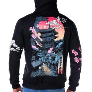 Men's Japanese Graphic Fleece Hoodie