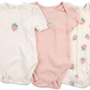 Baby Girls 3 Pk Short Sleeve Creepers