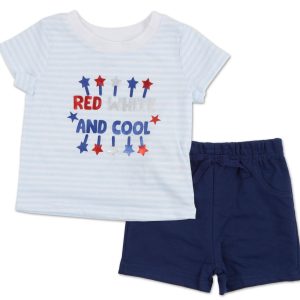 Baby Boys 2 Pc Americana Shorts Set