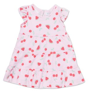 Baby Girls Tiered Berry Dress