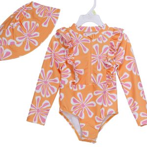Toddler Girls One Piece Swimsuit Set