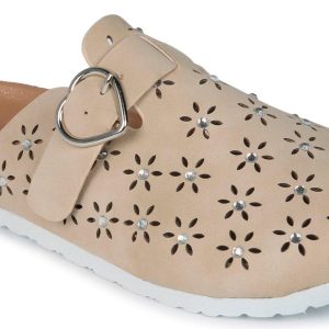 Girls Perforated Floral Footbed Slides