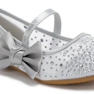 Girls Rhinestone Bow Flats