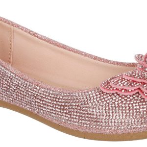 Girls Rhinestone Butterfly Flats