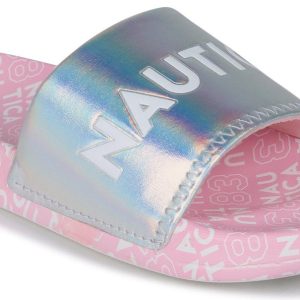 Girls Metallic Logo Slides