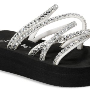 Girls Rhinestone Strap Slides