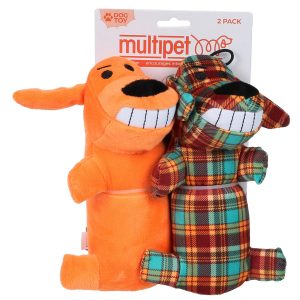 2 Pk Plush Dog Toys