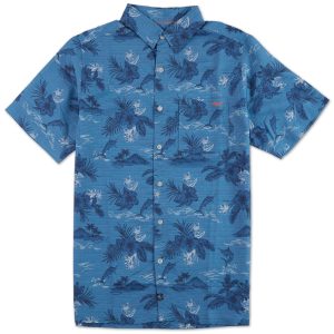 Men's Outdoor Floral Print Button Down Shirt
