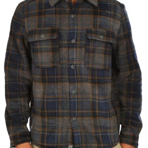 Men's Fleece Plaid Button Down Jacket