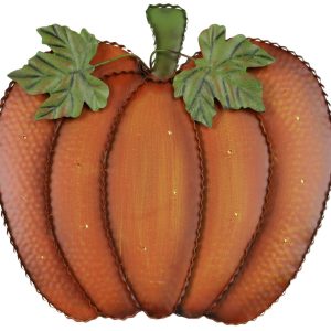 Metal Harvest Light Up Pumpkin Yard Accent